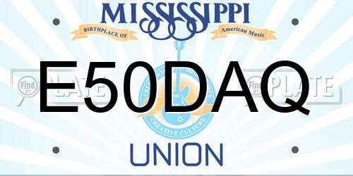 E50DAQ Mississippi License Plate