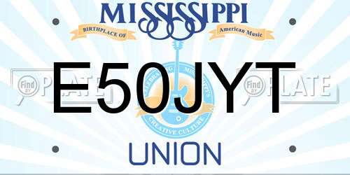 E50JYT Mississippi License Plate