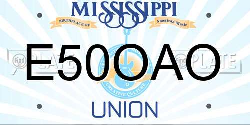 E50OAO Mississippi License Plate