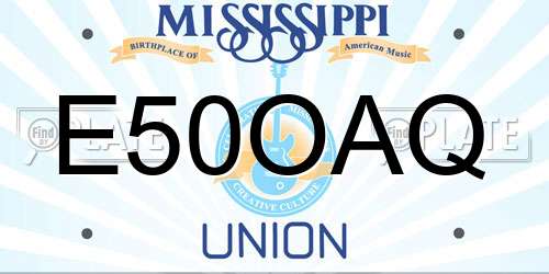 E50OAQ Mississippi License Plate