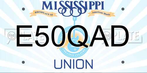 E50QAD Mississippi License Plate