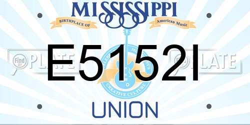 E5152I Mississippi License Plate