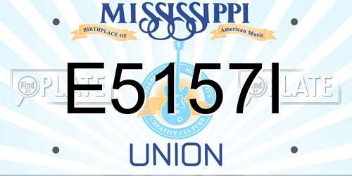 E5157I Mississippi License Plate