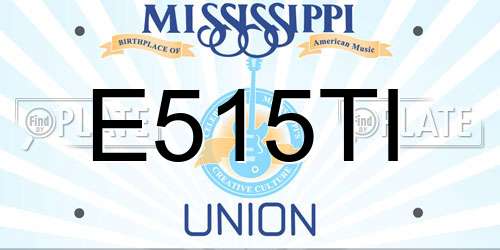 E515TI Mississippi License Plate