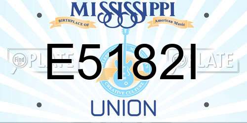 E5182I Mississippi License Plate