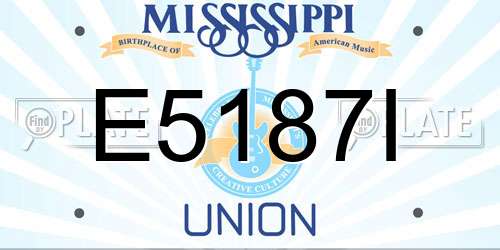 E5187I Mississippi License Plate