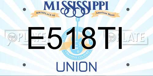 E518TI Mississippi License Plate