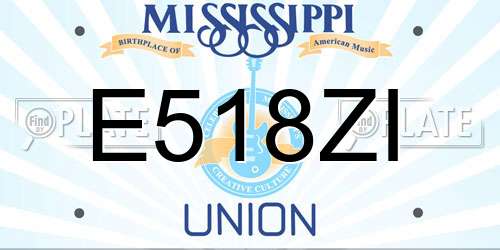 E518ZI Mississippi License Plate