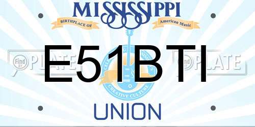 E51BTI Mississippi License Plate