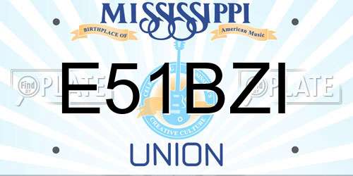 E51BZI Mississippi License Plate