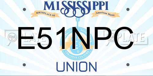 E51NPC Mississippi License Plate