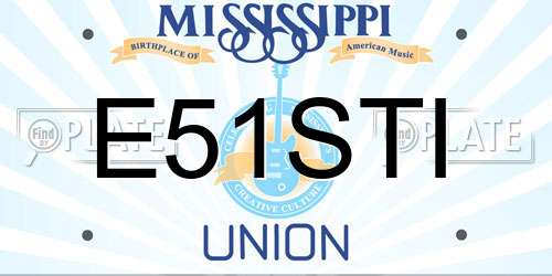 E51STI Mississippi License Plate