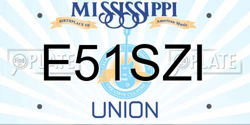 E51SZI Mississippi License Plate