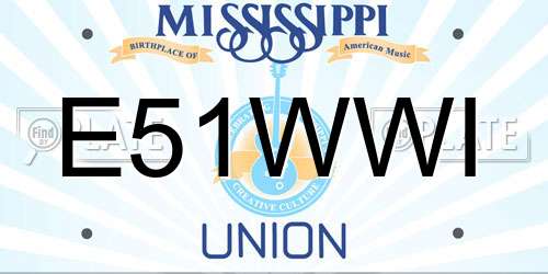E51WWI Mississippi License Plate