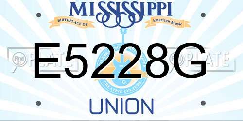 E5228G Mississippi License Plate