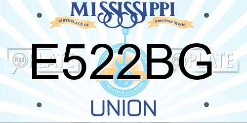 E522BG Mississippi License Plate