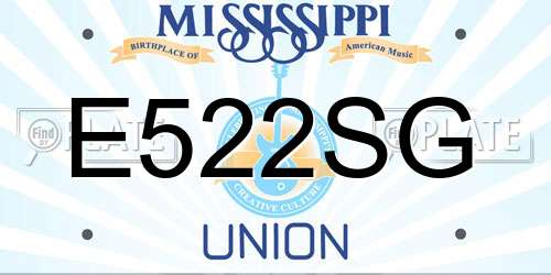 E522SG Mississippi License Plate