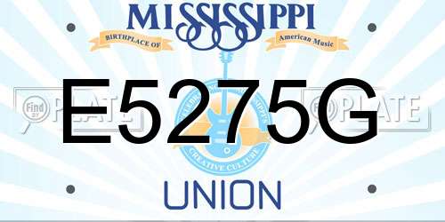 E5275G Mississippi License Plate