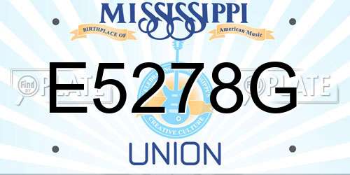 E5278G Mississippi License Plate