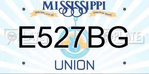 E527BG Mississippi License Plate