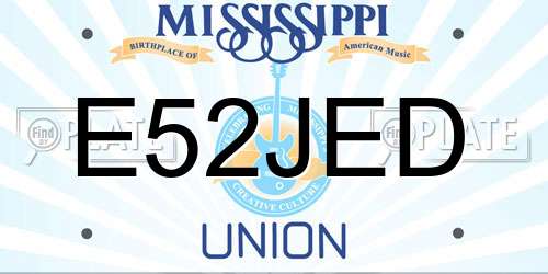 E52JED Mississippi License Plate