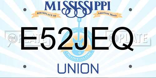 E52JEQ Mississippi License Plate