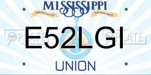 E52LGI Mississippi License Plate