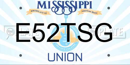 E52TSG Mississippi License Plate