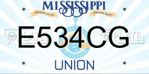 E534CG Mississippi License Plate