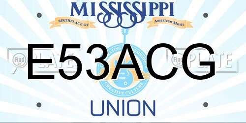 E53ACG Mississippi License Plate