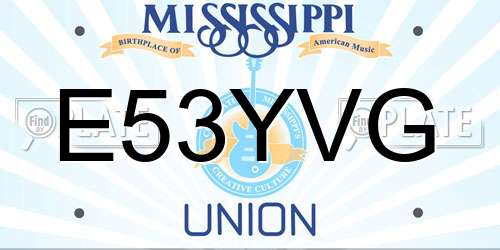 E53YVG Mississippi License Plate