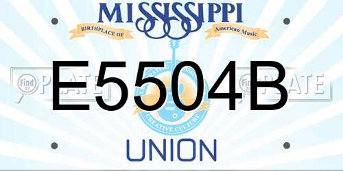 E5504B Mississippi License Plate