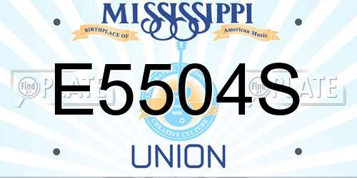 E5504S Mississippi License Plate