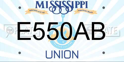 E550AB Mississippi License Plate