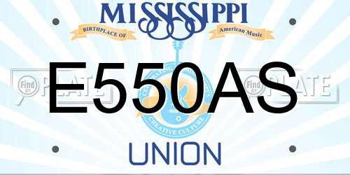 E550AS Mississippi License Plate