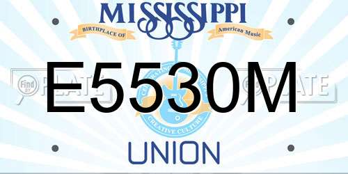 E5530M Mississippi License Plate