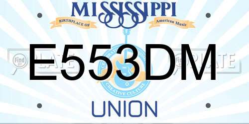 E553DM Mississippi License Plate