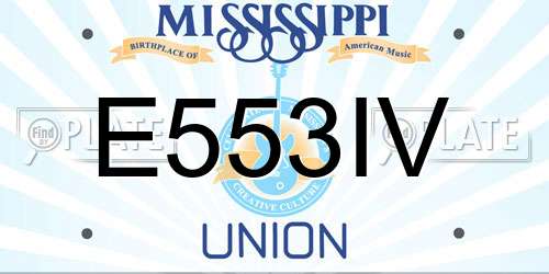 E553IV Mississippi License Plate