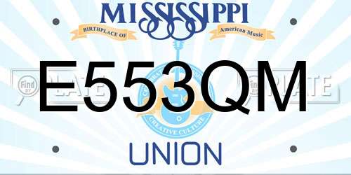 E553QM Mississippi License Plate