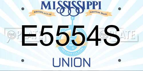 E5554S Mississippi License Plate
