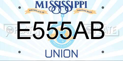 E555AB Mississippi License Plate