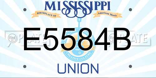 E5584B Mississippi License Plate