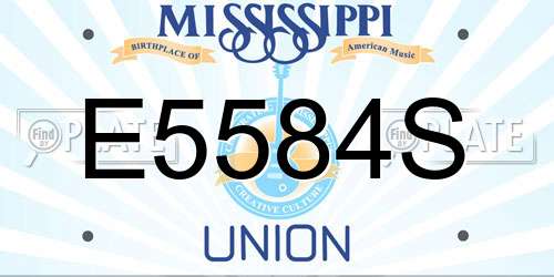 E5584S Mississippi License Plate