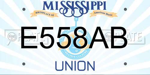 E558AB Mississippi License Plate
