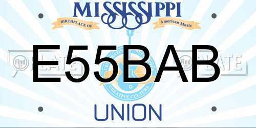 E55BAB Mississippi License Plate