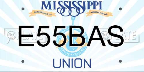 E55BAS Mississippi License Plate