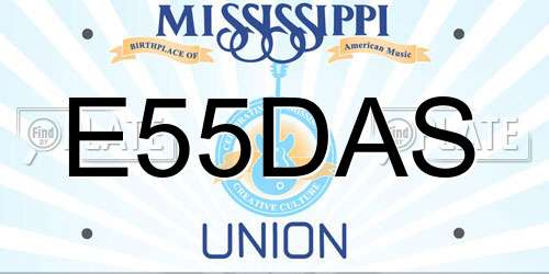 E55DAS Mississippi License Plate