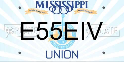 E55EIV Mississippi License Plate