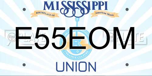 E55EOM Mississippi License Plate