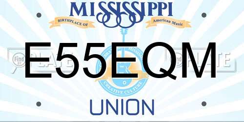 E55EQM Mississippi License Plate